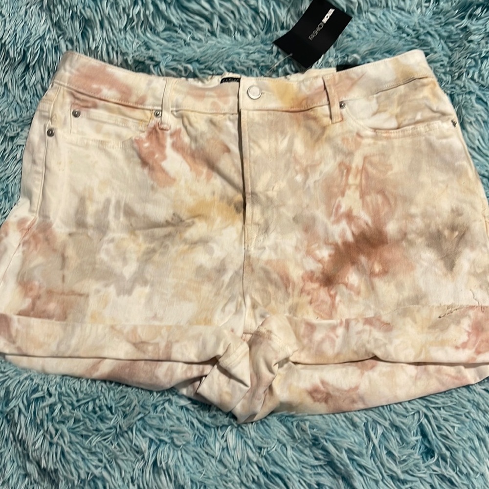 Tie Dye Denim Shorts by Fashionnova